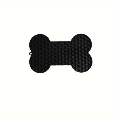 Bone Shape Silicone Licking Pad Pet Dog Peanut Butter Slow Food Bowl Eating for Cats Dogs Feeder Feeding Lickmat