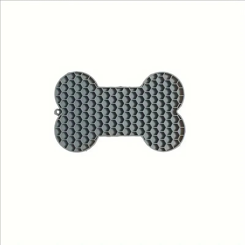 Bone Shape Silicone Licking Pad Pet Dog Peanut Butter Slow Food Bowl Eating for Cats Dogs Feeder Feeding Lickmat