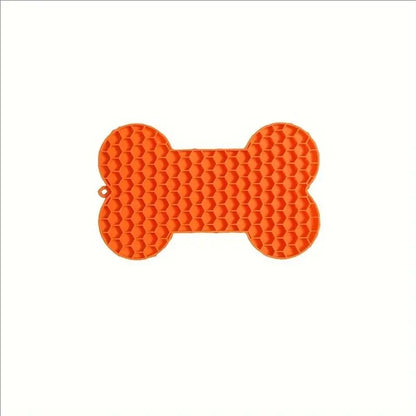 Bone Shape Silicone Licking Pad Pet Dog Peanut Butter Slow Food Bowl Eating for Cats Dogs Feeder Feeding Lickmat