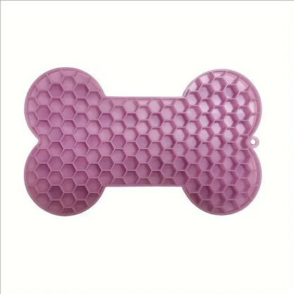 Bone Shape Silicone Licking Pad Pet Dog Peanut Butter Slow Food Bowl Eating for Cats Dogs Feeder Feeding Lickmat