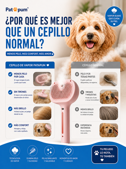 Cepillo de Vapor para Perros y Gatos