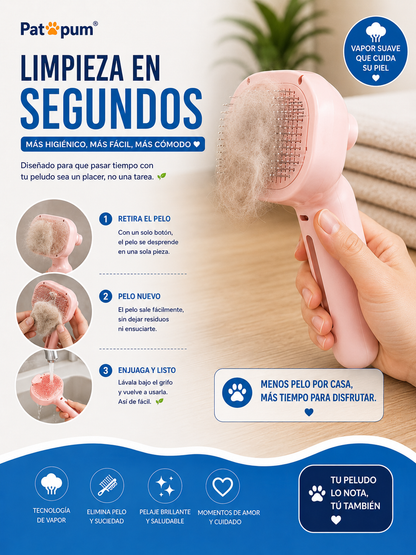 Cepillo de Vapor para Perros y Gatos