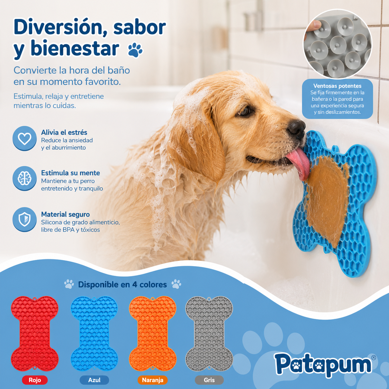 Alfombrilla Antiestrés para Lamer para Perros y Gatos | Patapum