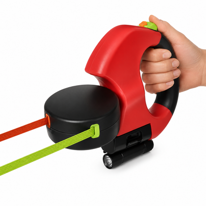 Correa Retráctil Doble con Linterna LED