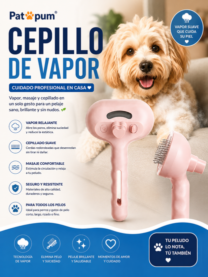 Cepillo de Vapor para Perros y Gatos