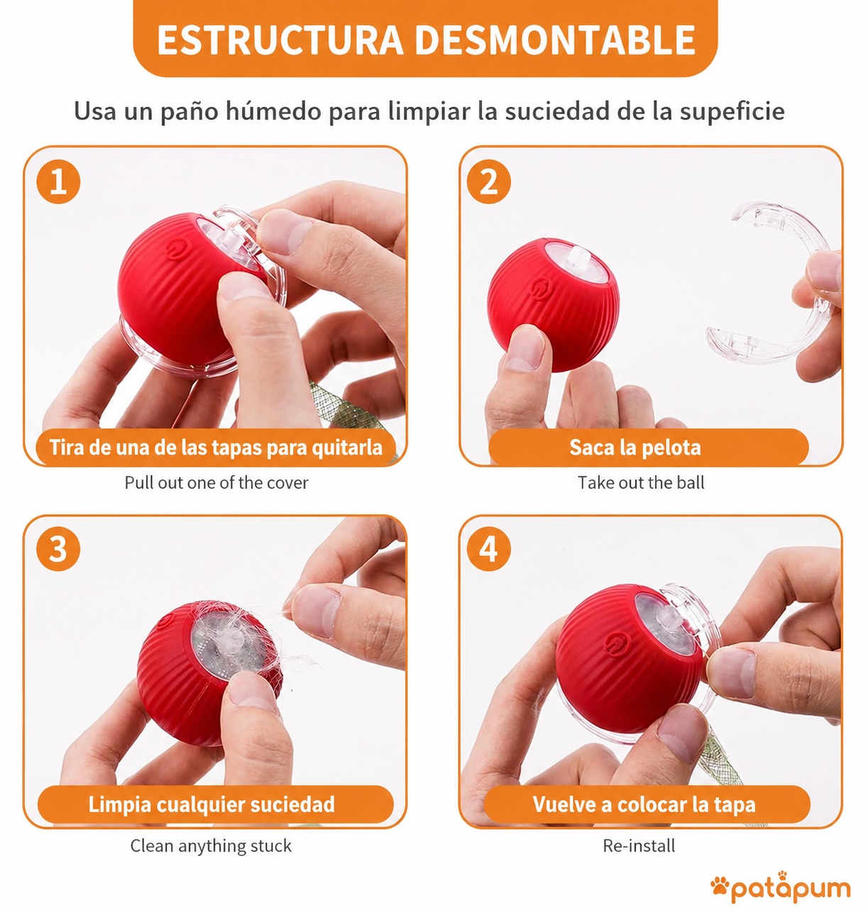 Pelota Interactiva Inteligente para Perros y Gatos | Patapum