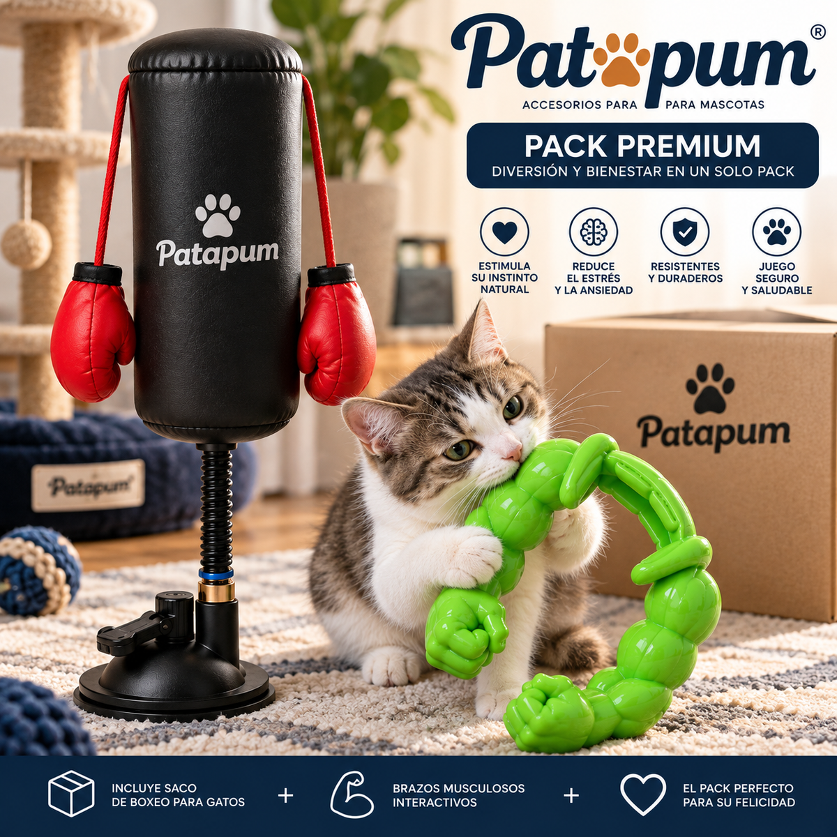 Pack GYM Patapum™ — Saco de Boxeo + Brazos Musculosos