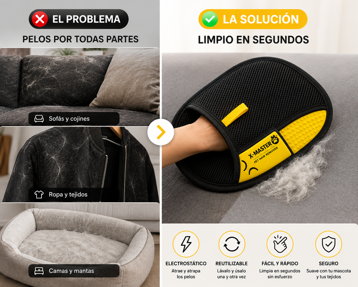 Guante Quitapelos Electrostático Reutilizable para Mascotas | Patapum™