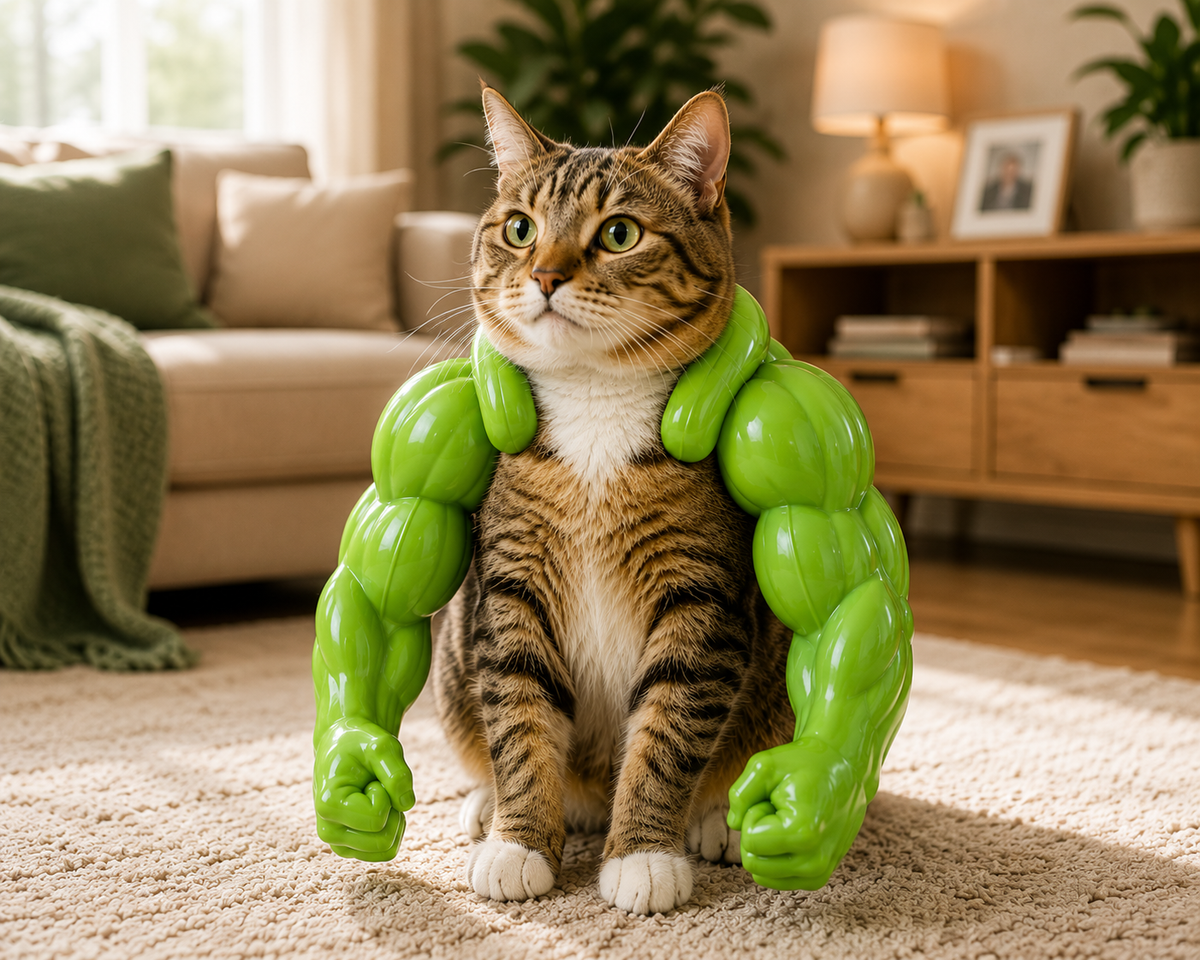 Brazos Musculosos 3D para Gatos | Patapum™