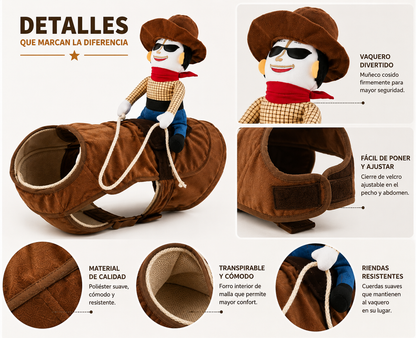 Disfraz de Vaquero Jinete para Perros | Patapum™