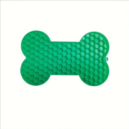 Bone Shape Silicone Licking Pad Pet Dog Peanut Butter Slow Food Bowl Eating for Cats Dogs Feeder Feeding Lickmat