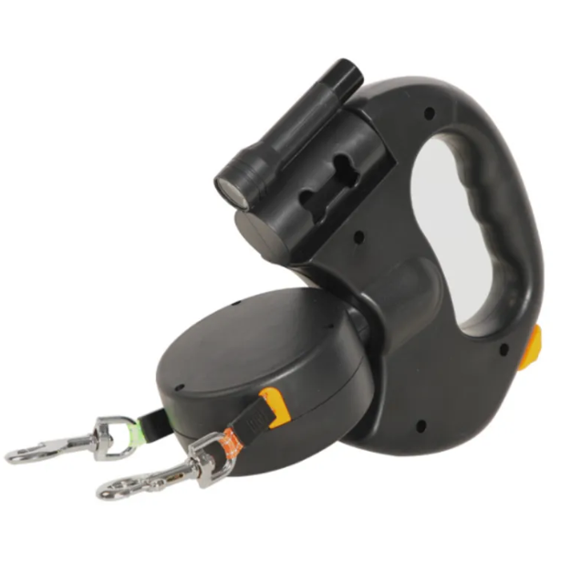 Correa Doble Automática para Dos Perros | Retráctil con Luz | PataPum