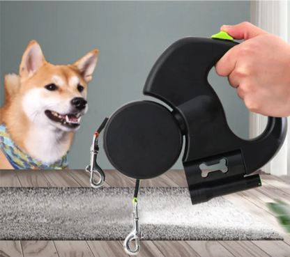 Correa Doble Automática para Dos Perros | Retráctil con Luz | PataPum