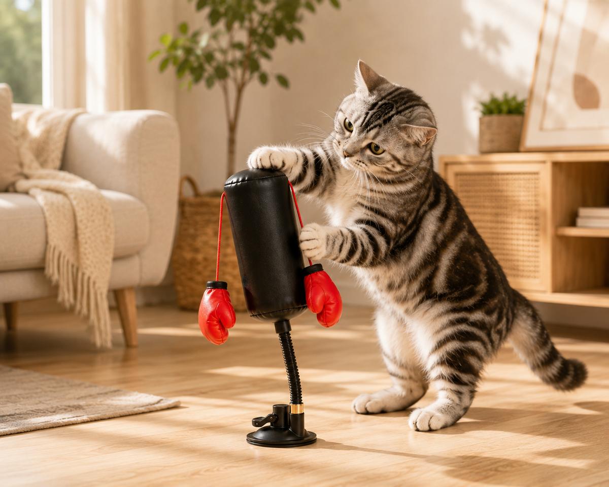 Saco de Boxeo Interactivo para Gatos | Patapum™